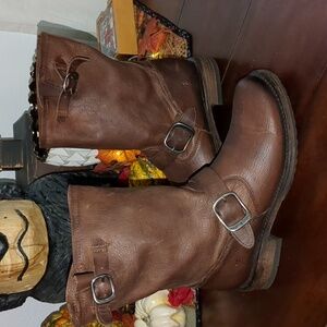 Frye Brown Boots Leather New
